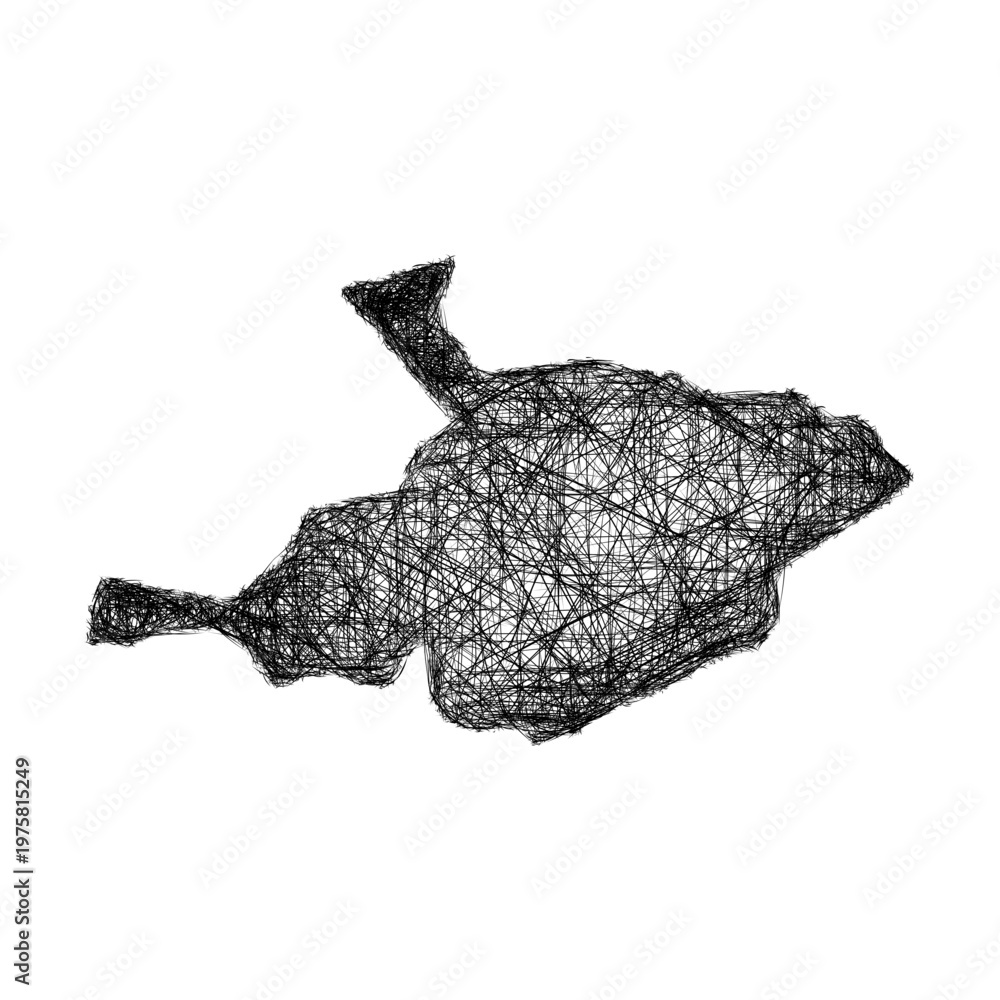 Fototapeta premium Sketch Al Jawf outline map design