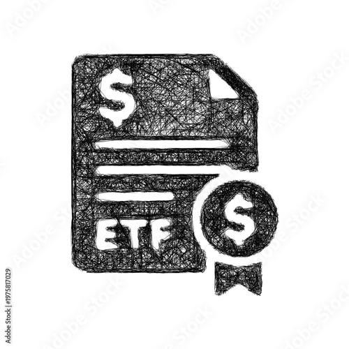 Sketch exchange traded fund icon design
