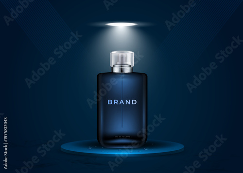 Luxury perfume jar with logo template