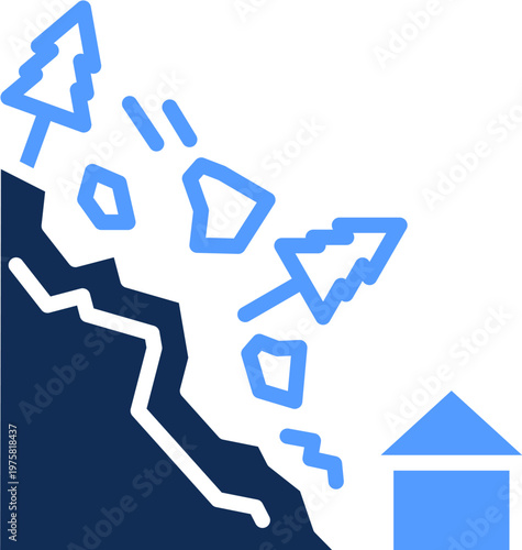 Landslide Event glyph color icon