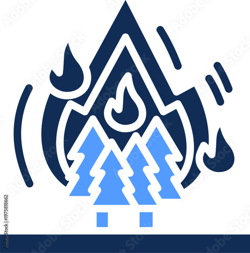 Forest Fire glyph color icon
