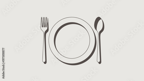 Symmetrical dining utensils illustration – Great for catering services, kitchenware catalogs, or food industry marketing.