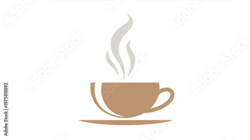Minimalist steaming coffee cup illustration – Great for office breakroom posters, breakfast menus, or cozy lifestyle content.