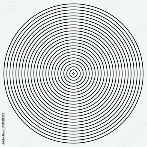 Abstract concentric circle lines geometric shape on minimalist background