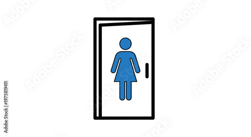 Female Restroom Sign Door.