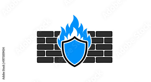Firewall protection blue shield.