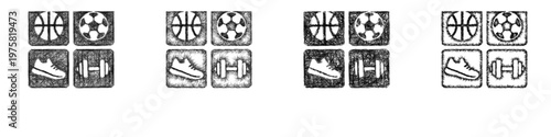 Sketch sports categories icon design set