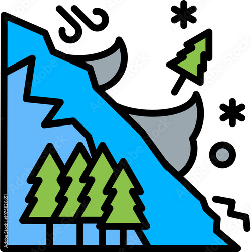 Avalanche Slide lineal color icon