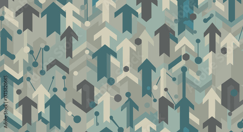 Εκτύπωση καμβά Modern graphic design showing upward trends and interconnectedness, conveying growth, progress, and strategic planning for business and marketing use