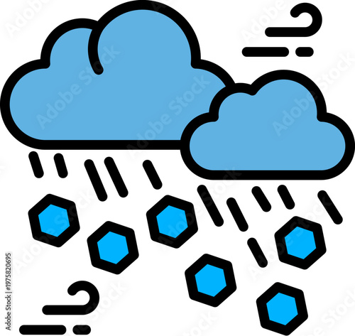 Hail Storm lineal color icon
