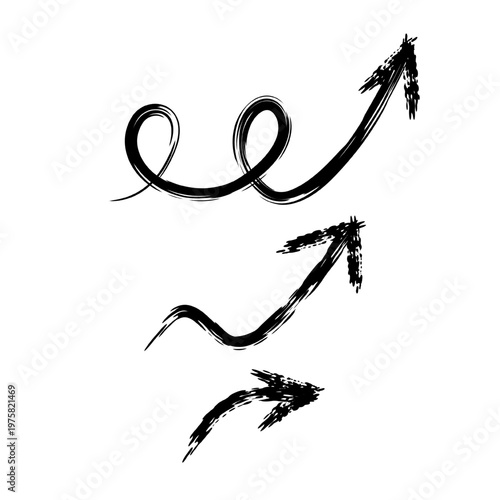 Arrow crayon pastel pencil chalk color line stroke. Sketch chalk pastel color pencil texture line kid fun arrow icon. Hand drawn grunge crayon pencil brush direction elements. Vector illustration