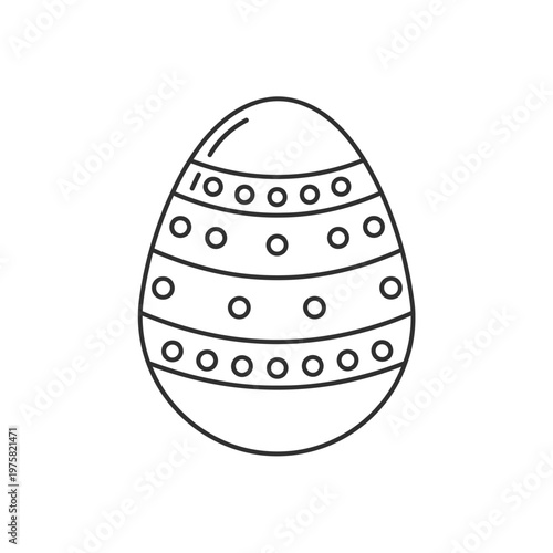 Decorated Easter egg with stripes.