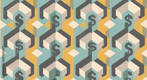 This modern abstract design conveys concepts of financial growth, investment, and strategic planning, ideal for business presentations and marketing m