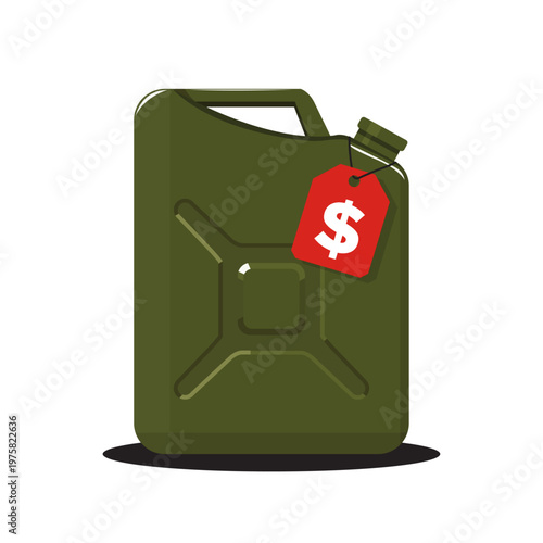 Gasoline prices. Gasoline canister. Vector illustration