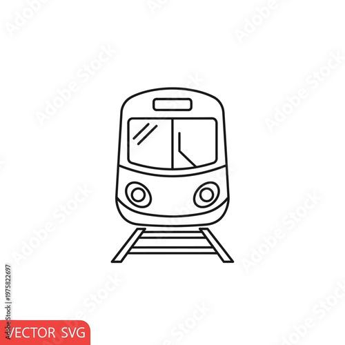 Modern train front view illustration.
