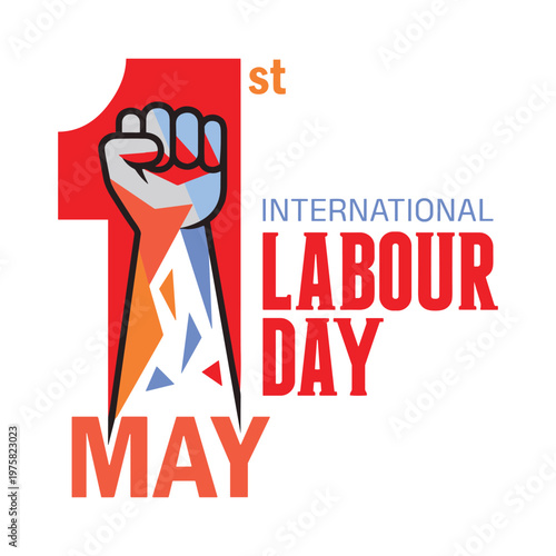 Celebrating International Labour Day: An image design for International Labour Day, with a clenched fist raised high, in a bold display of solidarity and the spirit of labor.