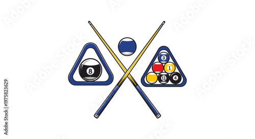 Billiard Game Elements: Cue Sticks, Balls, and Racks