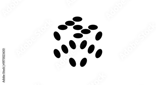 Black Dice Isolated on White Background