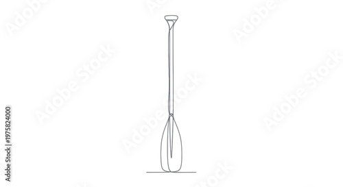 Minimalist Stand Up Paddleboard Paddle Line Drawing