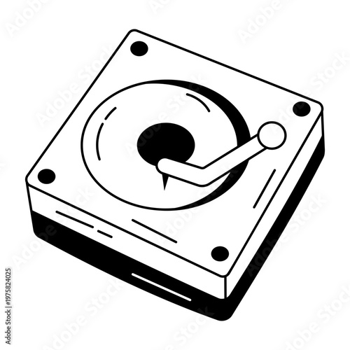 A doodle style icon showing a dj turntable