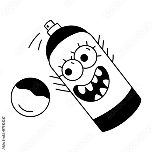 A doodle style icon showing graffiti paint