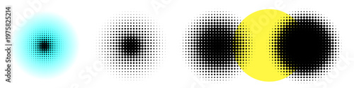 Halftone circle dot pattern, round y2k gradient