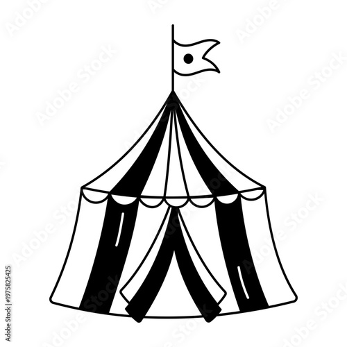 A sketchy style icon depicting a circus tent