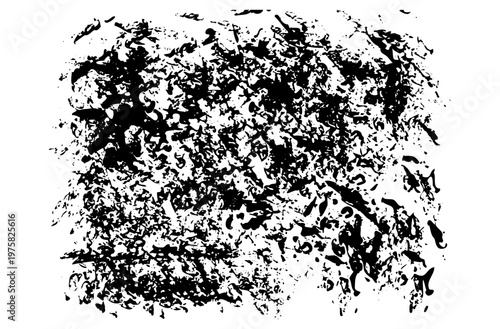 Ink brush stroke pattern. Brush smear line marks, black stain background, splash frame texture, abstract ink paintbrush shape, scratch brushstroke pattern