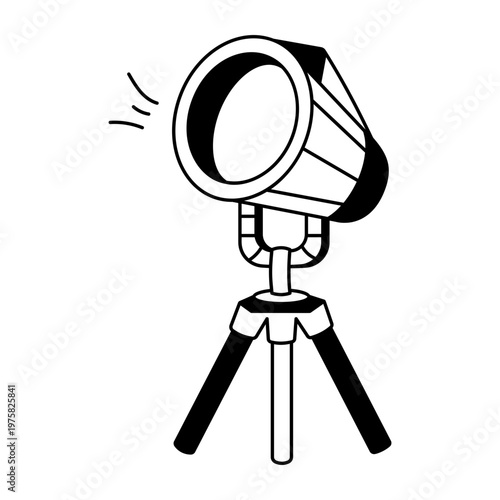 A sketchy style icon depicting a studio spotlight