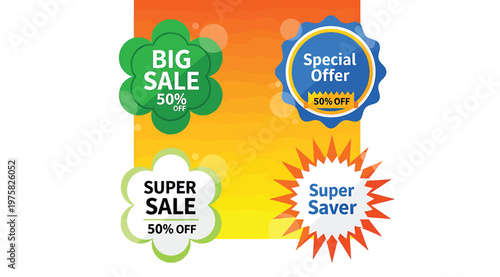 Set of sale badges and promotional labels with special offers