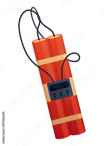 Dynamite bomb. Dynamite stick. Retro pop art style. Cartoon comic vector illustration