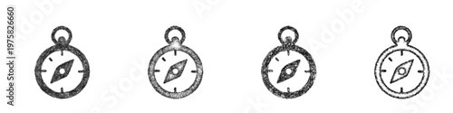 Sketch compass icon design set