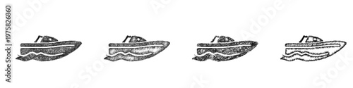 Sketch boat icon design set