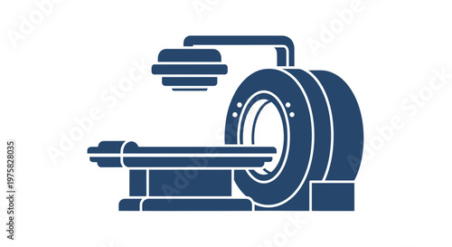 Modern MRI Scanner Machine Icon, Medical Imaging Technology