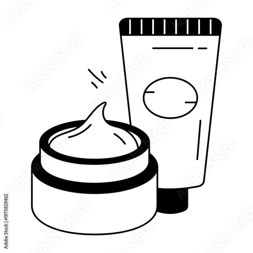 A doodle style icon showing moisturizer