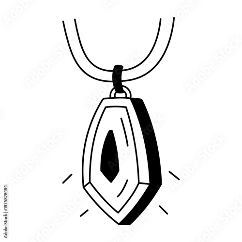 A sketchy style icon depicting a necklace