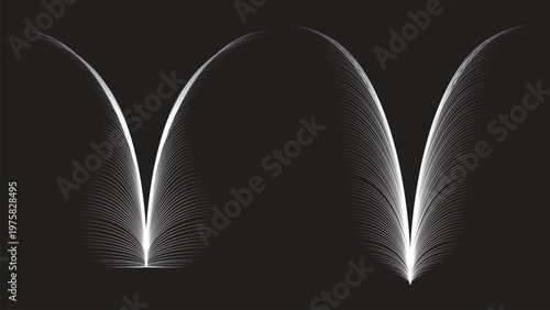 White Feather on Black Background with Books and Knowledge Symbols