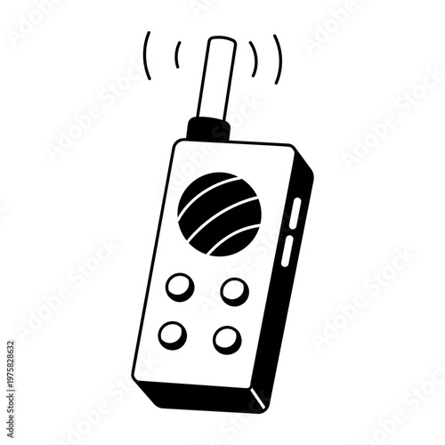 A hand drawn style icon showing walkie talkie