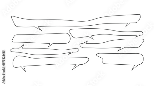 Conversation Bubbles: A collection of simple chat bubbles in various shapes, ready for adding textual conversation. 