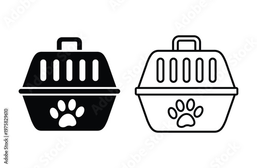 pet carrier icon vector for web design