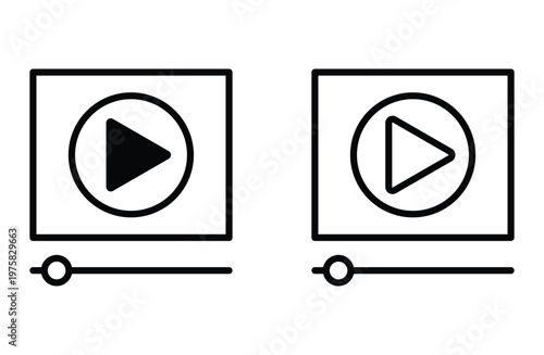video player icon vector for web design