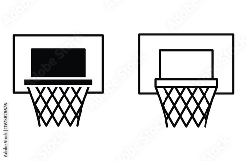 basketball hoop icon vector for web design