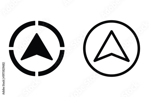 navigation arrow icon vector for web design