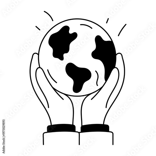 A sketchy style icon depicting world protection