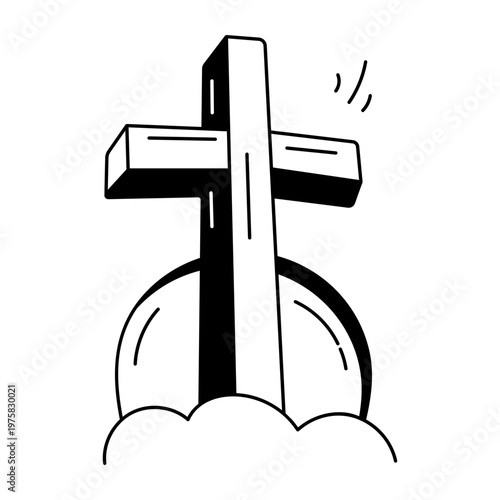 A drawing style icon representing christianity