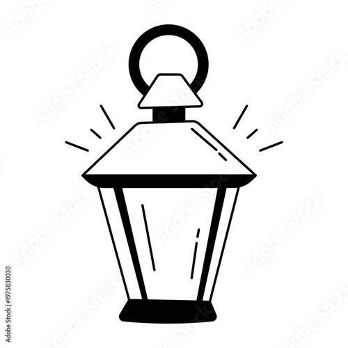 A hand drawn style icon showing japanese lantern