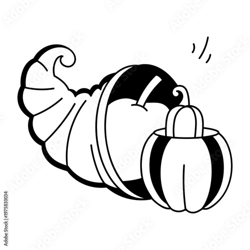 A sketchy style icon depicting cornucopia