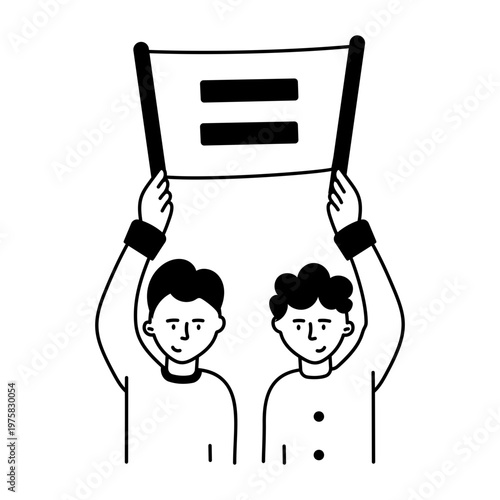 A doodle style icon showing equality