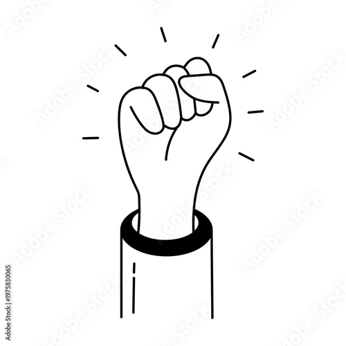 A doodle style icon showing activism