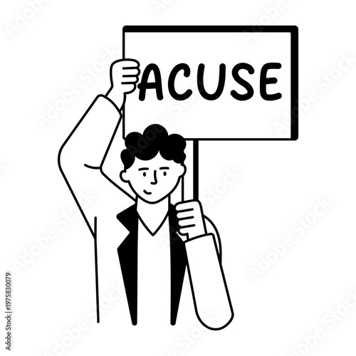 A sketchy style icon depicting protesting